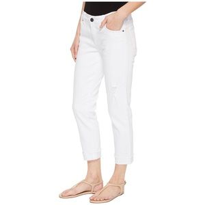 Kut from the Kloth Amy Cropped Straight Leg White Denim